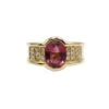 Bague Bandeau En Or Jaune, Tourmaline Et Diamants