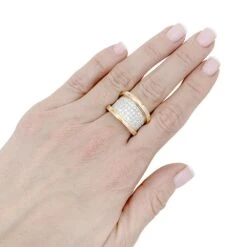 Miller Bague Bandeau En Or Rose, Platine Et Diamant -Castafiore Boutique bague bandeau en or rose platine et diamant 786452