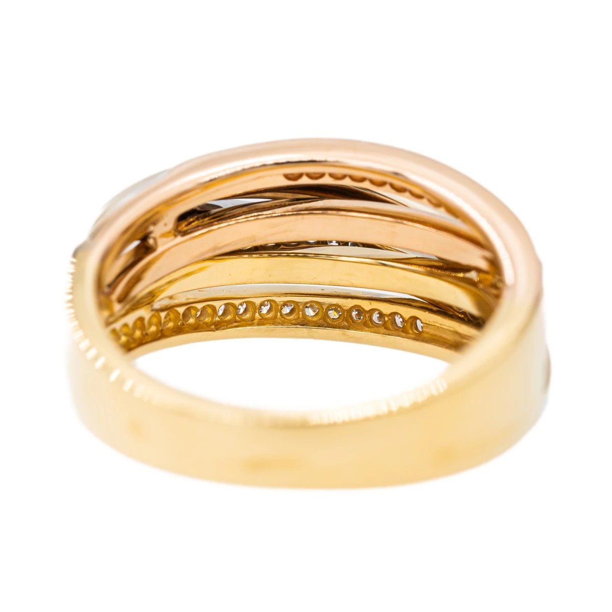 Bague Bandeau En Trois Ors Et Diamants 5 Bague Bandeau En Trois Ors Et Diamants – Image 5