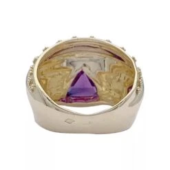 Miller Bague Bandeau Or Jaune Et Améthyste -Castafiore Boutique bague bandeau or jaune et amethyste 241908