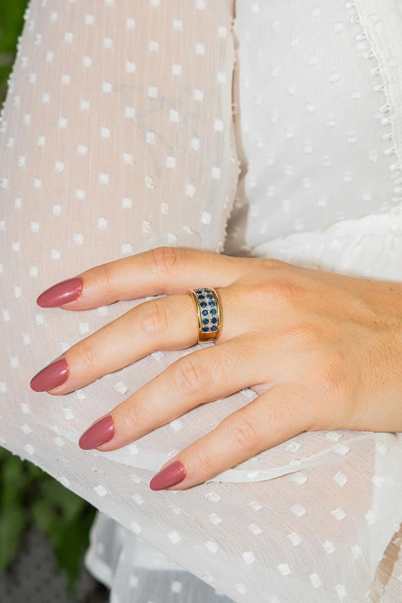 Bague Bandeau Or Jaune Saphir 2 Bague Bandeau Or Jaune Saphir – Image 2