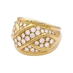 Miller Bague Bandeau Pavage Or Jaune, Diamants. -Castafiore Boutique bague bandeau pavage or jaune diamants 852021