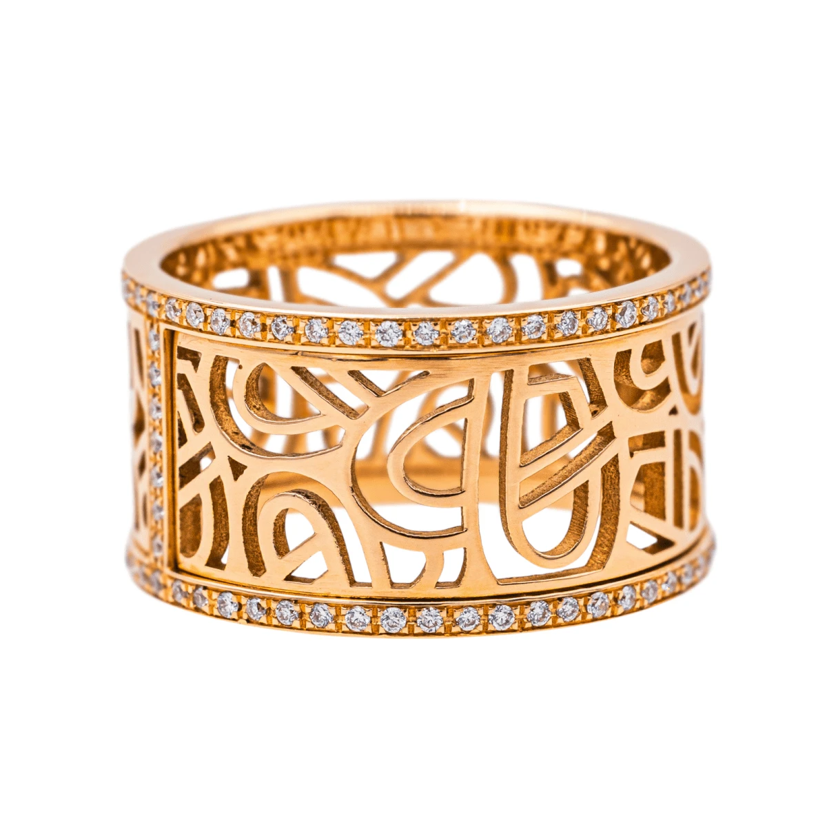 Bague Bandeau POIRAY "Coeur Fil" En Or Rose Et Diamants 4 Bague Bandeau POIRAY "Coeur Fil" En Or Rose Et Diamants – Image 4