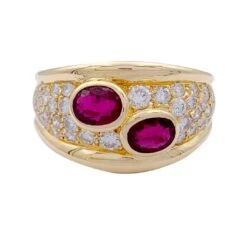 Miller Bague Bandeau Rubis Et Diamants