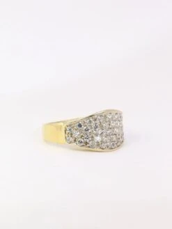 Bague Bandeau Vintage Or Jaune Diamants -Castafiore Boutique bague bandeau vintage or jaune diamants 237106