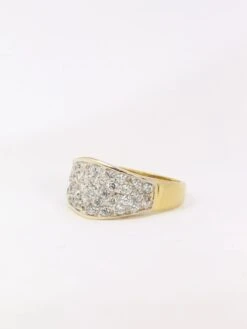 Bague Bandeau Vintage Or Jaune Diamants -Castafiore Boutique bague bandeau vintage or jaune diamants 511077