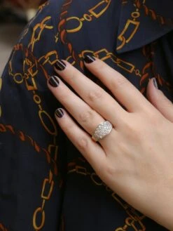 Bague Bandeau Vintage Or Jaune Diamants -Castafiore Boutique bague bandeau vintage or jaune diamants 546067