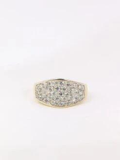 Bague Bandeau Vintage Or Jaune Diamants