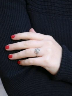 Bague Belle Epoque Or Platine Diamants Taille Rose -Castafiore Boutique bague belle epoque or platine diamants taille rose 261348