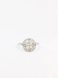 Bague Belle Epoque Or Platine Diamants Taille Rose