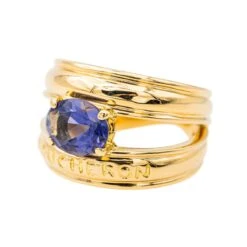 Bague BOUCHERON En Or Jaune Et Cordiérite -Castafiore Boutique bague boucheron jonc or jaune cordierite 336488