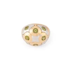 Bague Boule BULGARI En Péridoten Or Bi-colore