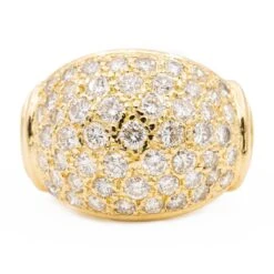 Bague Boule En Or Jaune Et Diamant