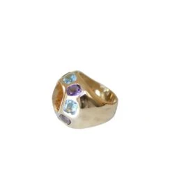 Bague Boule Or Citrine Topaze Bleue Améthyste -Castafiore Boutique bague boule or citrine topaze bleue amethyste 144142