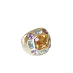 Bague Boule Or Citrine Topaze Bleue Améthyste -Castafiore Boutique bague boule or citrine topaze bleue amethyste 475196