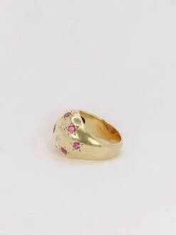 Bague Boule Vintage En Or Jaune, Rubis Et Diamants -Castafiore Boutique bague boule vintage en or jaune rubis et diamants 283603