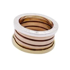Miller Bague Bandeau BULGARI "B.Zero1" En Trois Ors, Grand Modèle -Castafiore Boutique bague bulgari bzero1 trois ors 957576
