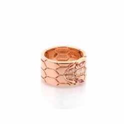 Bague BULGARI "Serpenti" En Or Rose, Tourmalines Et Diamants -Castafiore Boutique bague bulgari serpenti en or rose tourmalines et diamants 376111