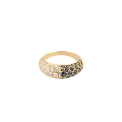 Bague CARTIER En Or Jaune Diamants Et Saphirs