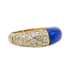 Bague Jonc CARTIER "Mimi" En Or Jaune, Lapis Lazuli Et Diamants -Castafiore Boutique bague cartier mimi en or jaune lapis lazuli et dliamants 770845