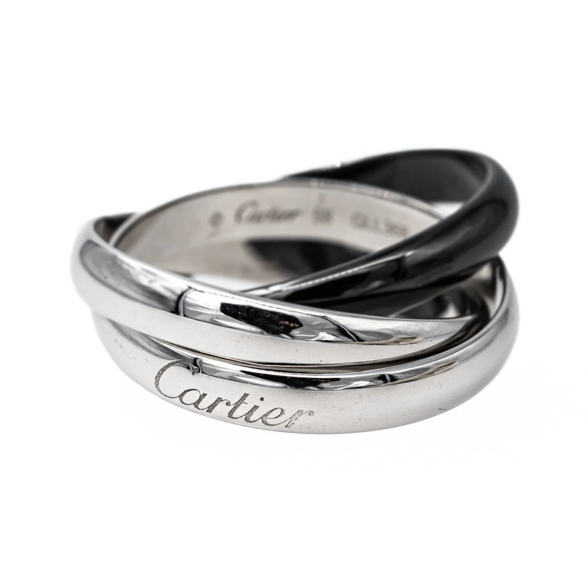 Bague CARTIER "Trinity" En Or Blanc Et Céramique Noire 1 Bague CARTIER "Trinity" En Or Blanc Et Céramique Noire