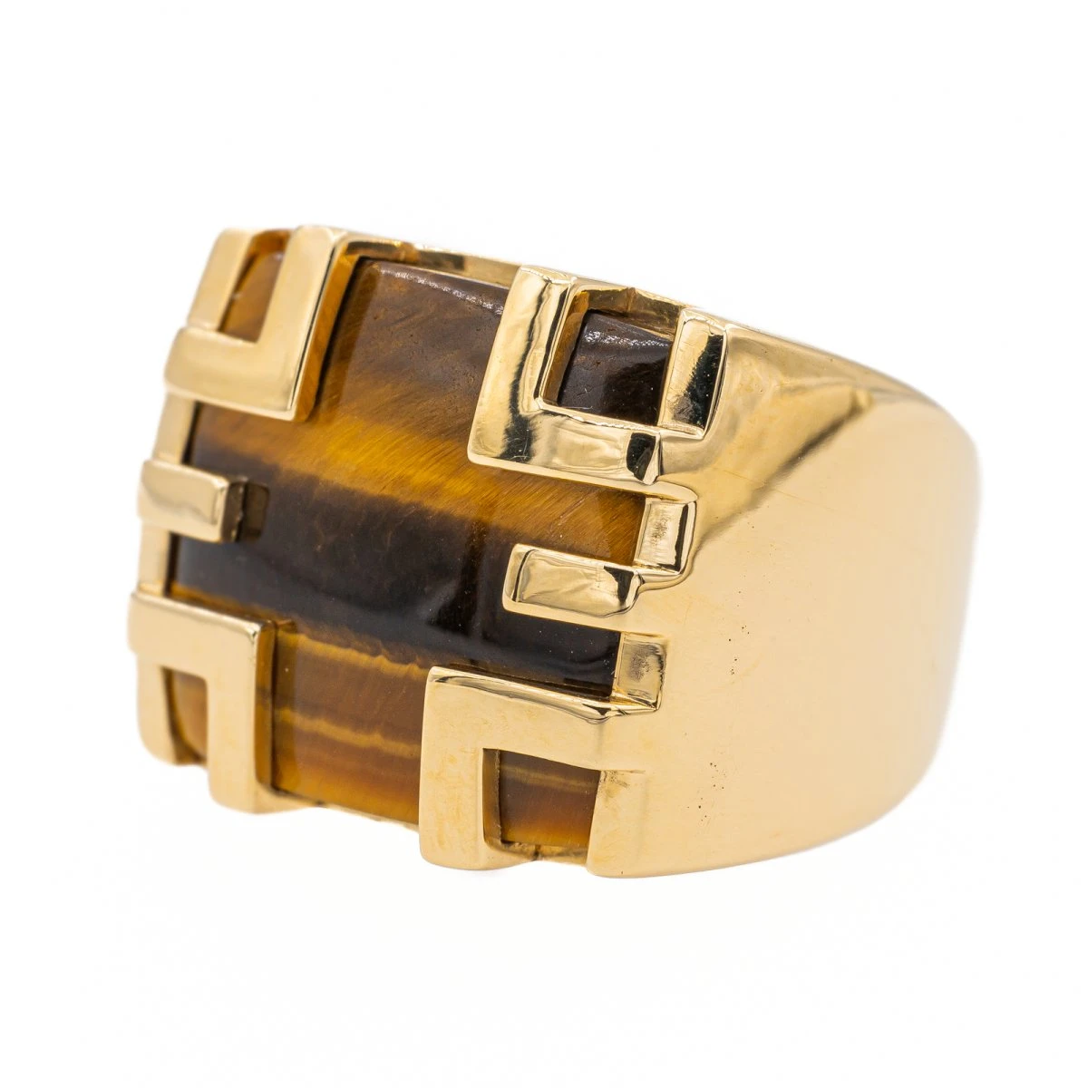 Bague CARTIER, "Yjing",en Or Jaune Et Œil De Tigre 4 Bague CARTIER, "Yjing",en Or Jaune Et Œil De Tigre – Image 4