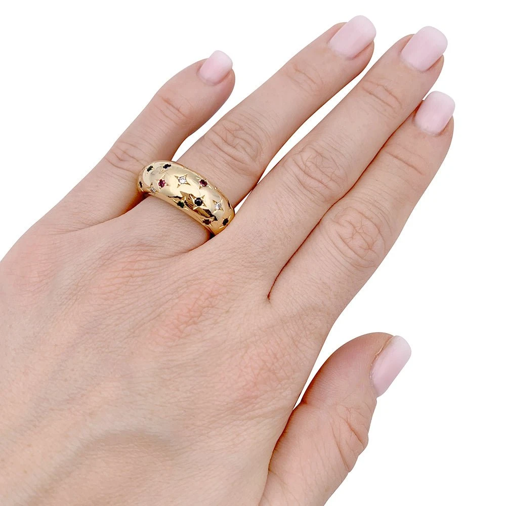 Miller Bague Chaumet, "Anneau", Or Jaune, Gemmes De Couleur. 5 Miller Bague Chaumet, "Anneau", Or Jaune, Gemmes De Couleur. – Image 5