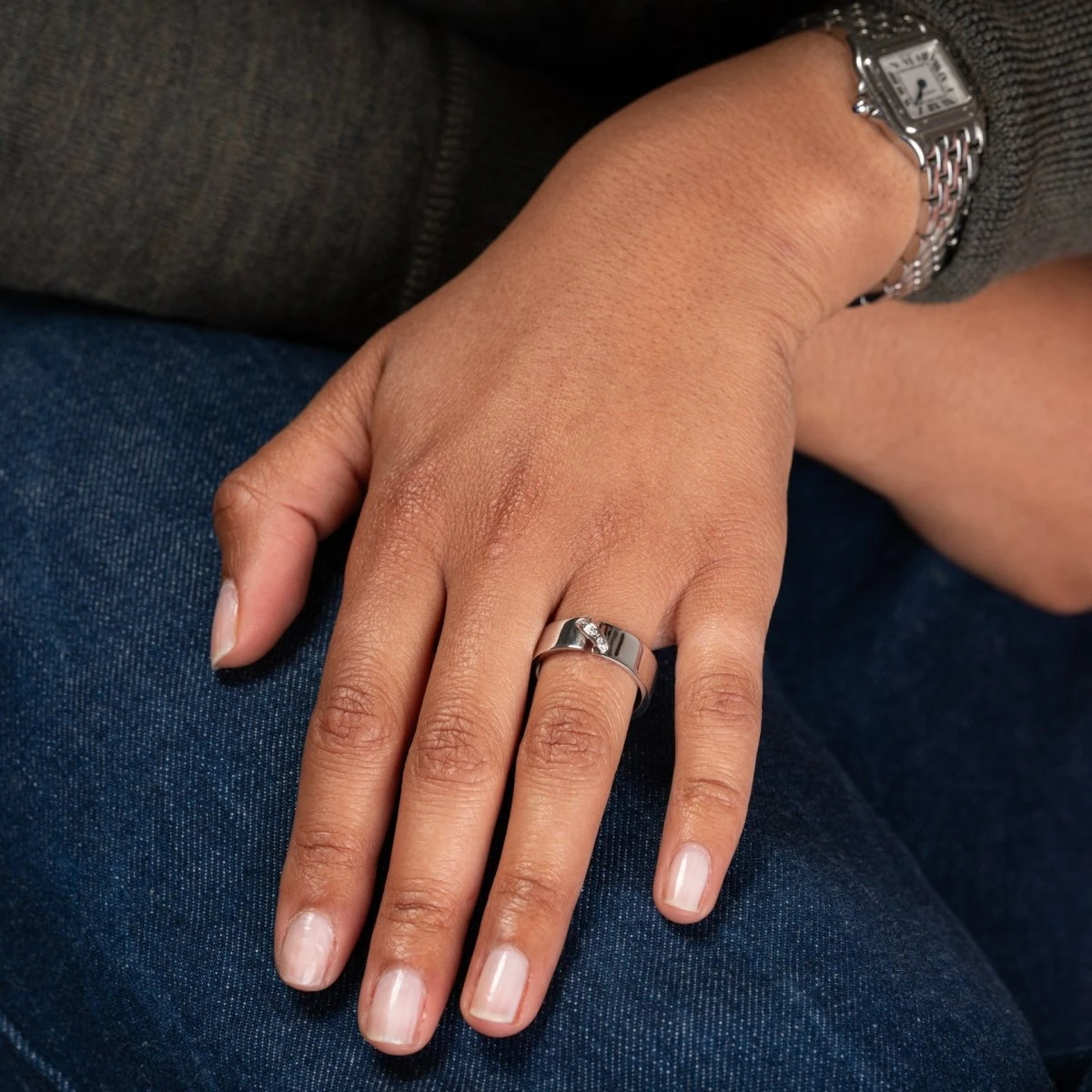 Bague CHAUMET En Or Blanc Et Diamants 2 Bague CHAUMET En Or Blanc Et Diamants – Image 2