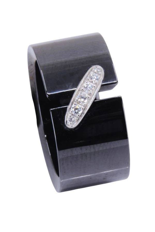 Bague CHAUMET, "Lien" En Or Blanc, Céramique Et Diamants 5 Bague CHAUMET, "Lien" En Or Blanc, Céramique Et Diamants – Image 5