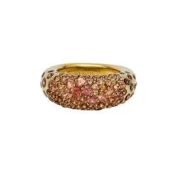 Miller Bague Jonc CHAUMET "Caviar" En Or Jaune Et Saphirs Oranges