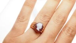 Bague Chevalière Camée En Or Rose -Castafiore Boutique bague chevaliere camee en or rose 634386