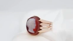 Bague Chevalière Camée En Or Rose -Castafiore Boutique bague chevaliere camee en or rose 827773