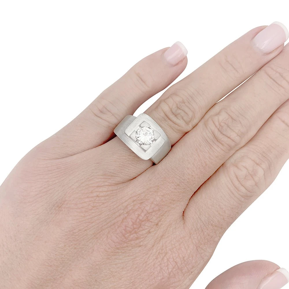 Miller Bague Chevalière En Or Blanc Et Diamant 2 Miller Bague Chevalière En Or Blanc Et Diamant – Image 2