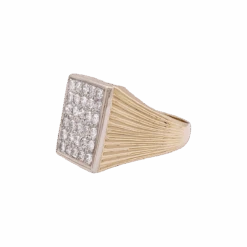Miller Bague Chevalière En Or Jaune Et Diamants -Castafiore Boutique bague chevaliere en or jaune et diamants 819796