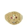 Bague Chevalière Lion En Or Jaune, Rubis Et Diamant -Castafiore Boutique bague chevaliere lion en or jaune rubis et diamant 686732