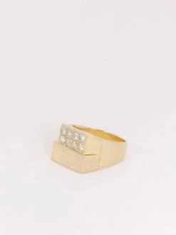 Bague Chevalière Vintage En Or Et Diamants -Castafiore Boutique bague chevaliere vintage en or et diamants 475184