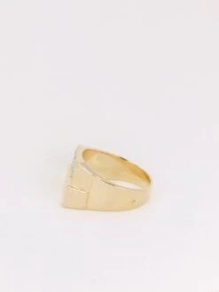 Bague Chevalière Vintage En Or Et Diamants -Castafiore Boutique bague chevaliere vintage en or et diamants 709419