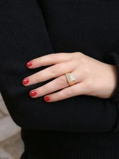 Bague Chevalière Vintage En Or Et Diamants -Castafiore Boutique bague chevaliere vintage en or et diamants 934585