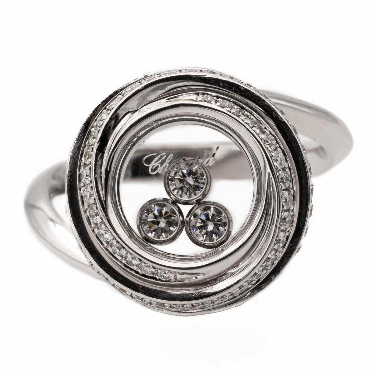 Bague CHOPARD "Happy Diamonds" En Or Blanc Et Diamants 1 Bague CHOPARD "Happy Diamonds" En Or Blanc Et Diamants