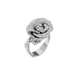 Bague Cocktail DIOR "Rose Bagatelle" En Or Blanc Et Diamants