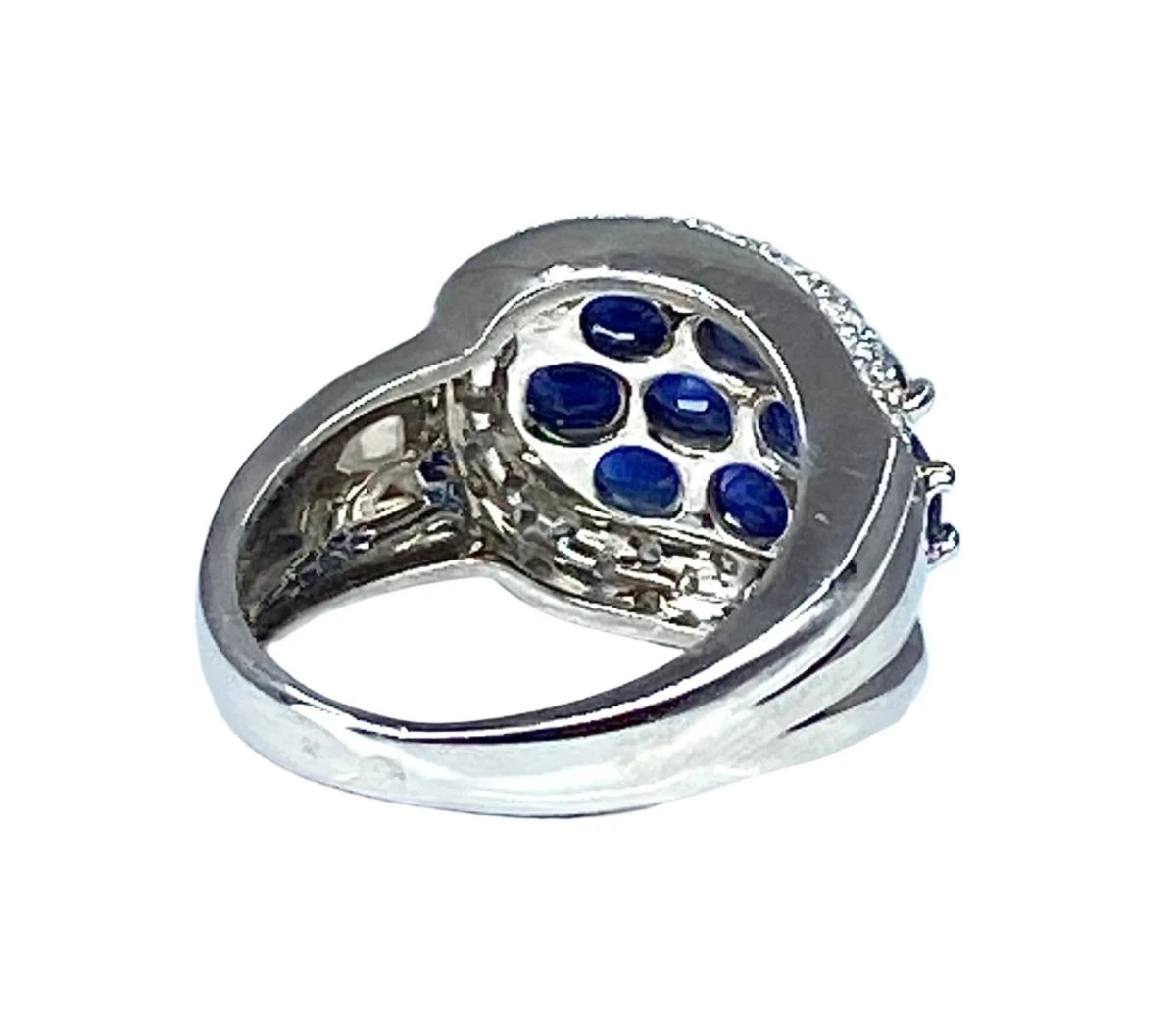 Bague Bandeau En Or Blanc, Saphirs Et Diamants 4 Bague Bandeau En Or Blanc, Saphirs Et Diamants – Image 4