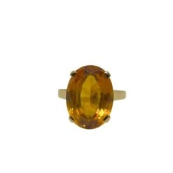 Bague Cocktail En Or Jaune Et Citrine