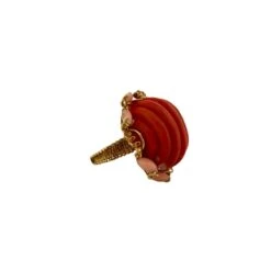 Bague Cocktail En Or Jaune Et Corail 7 Bague Cocktail En Or Jaune Et Corail -Castafiore Boutique bague cocktail en or jaune et corail 204241