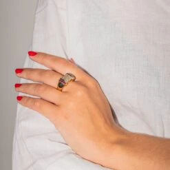 Bague Cocktail En Or Jaune Et Diamant -Castafiore Boutique bague cocktail en or jaune et diamant 921199