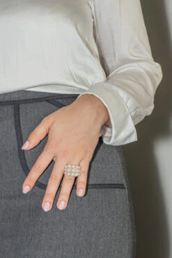 Bague Cocktail Or Jaune Perle -Castafiore Boutique bague cocktail or jaune perle 316389