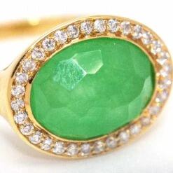 Bague DANZE En Or Jaune, Chrysoprase Et Diamants 9 Bague DANZE En Or Jaune, Chrysoprase Et Diamants -Castafiore Boutique bague danze or jaune et diamants 668933