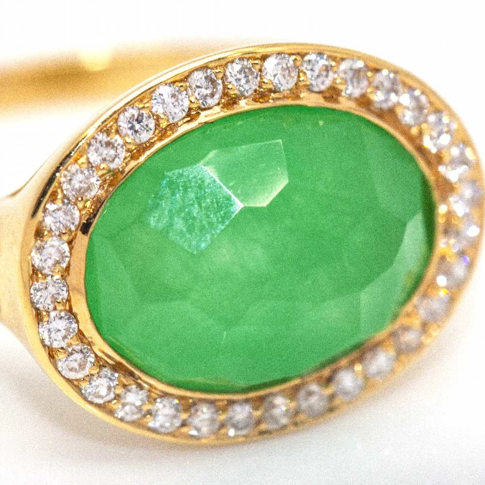 Bague DANZE En Or Jaune, Chrysoprase Et Diamants 5 Bague DANZE En Or Jaune, Chrysoprase Et Diamants – Image 5