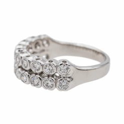 Bague Demi-Alliance En Or Blanc, Platine Et Diamants -Castafiore Boutique bague demi alliance en or blanc platine et diamants 634602