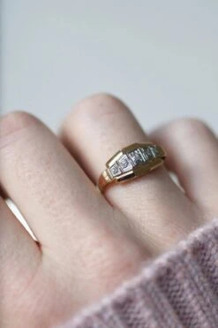 Bague Diamants Art Déco Bandeau -Castafiore Boutique bague diamants art deco bandeau 709672