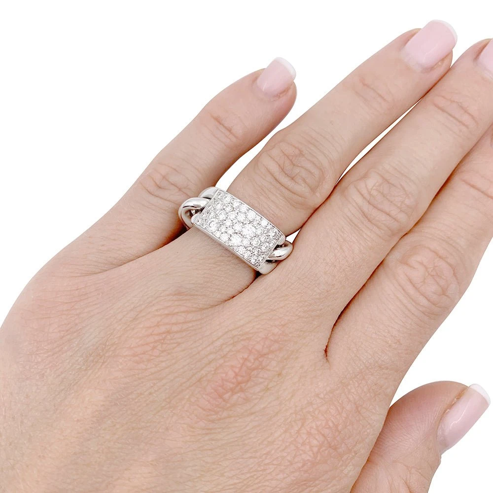 Miller Bague DIOR "Gourmette" En Or Blanc Et Diamants 2 Miller Bague DIOR "Gourmette" En Or Blanc Et Diamants – Image 2